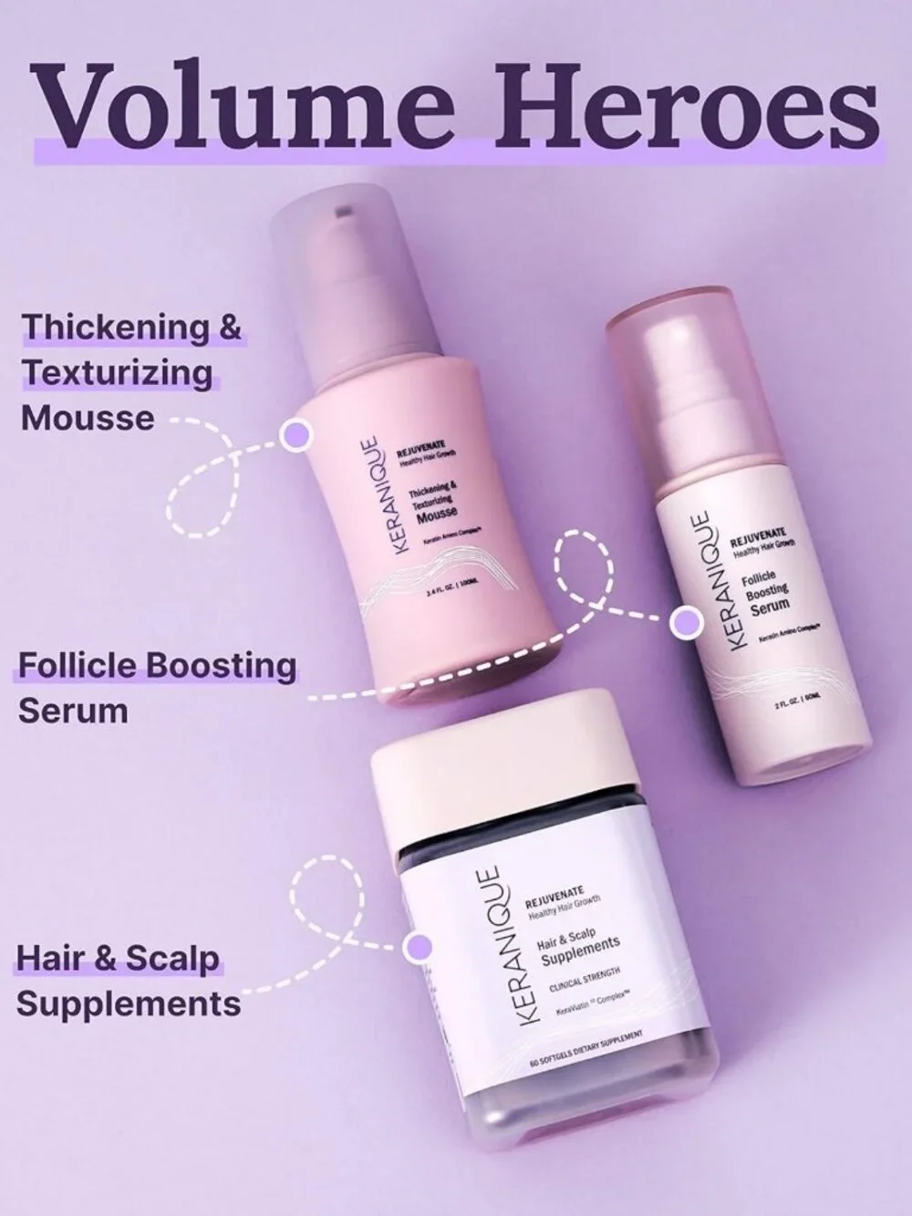 Volumizing Hair Mousse for Women - Thickening Anti-Frizz Foam for All Hair Types